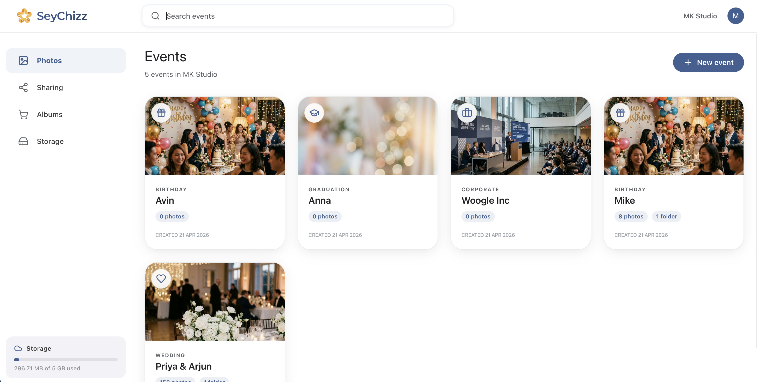 SeyChizz Professional Photographer Dashboard